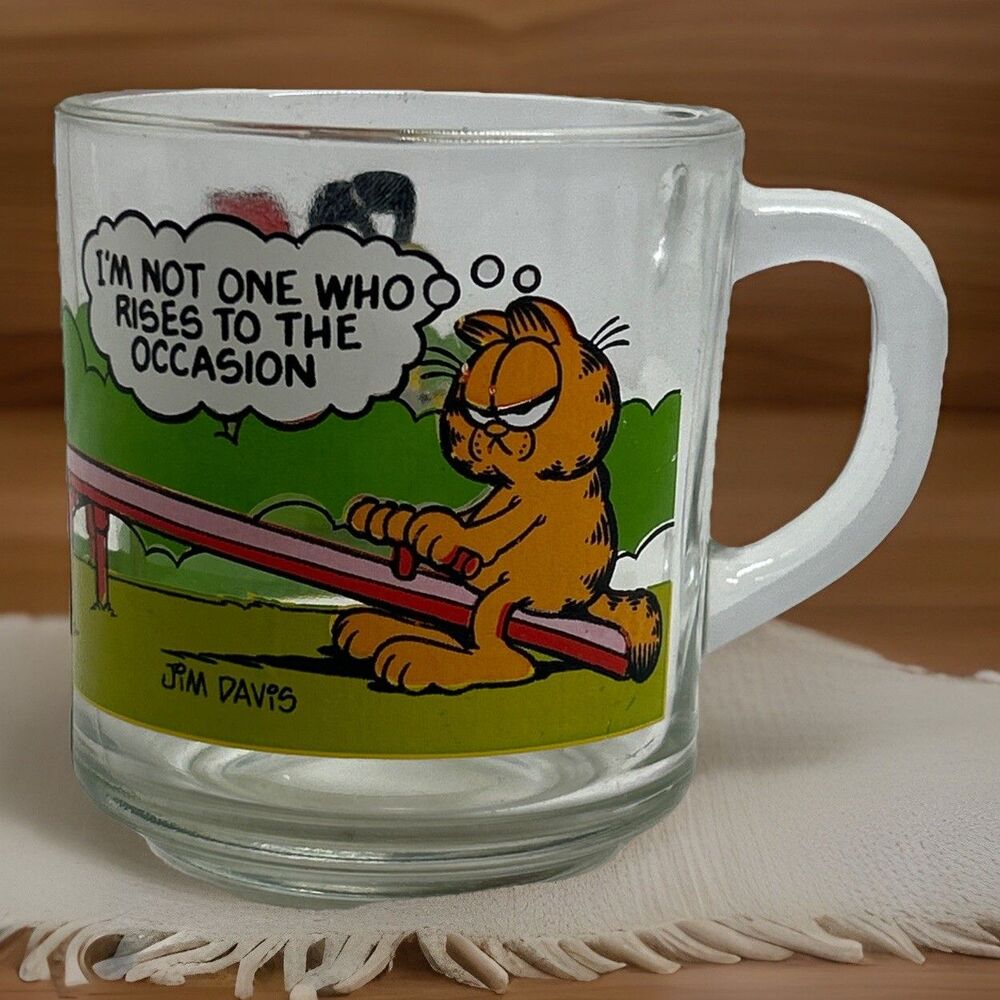 Vtg Garfield Odie McDonalds Glass Mug Cup Jim Davis 1970'S, 1980'S Drinkware